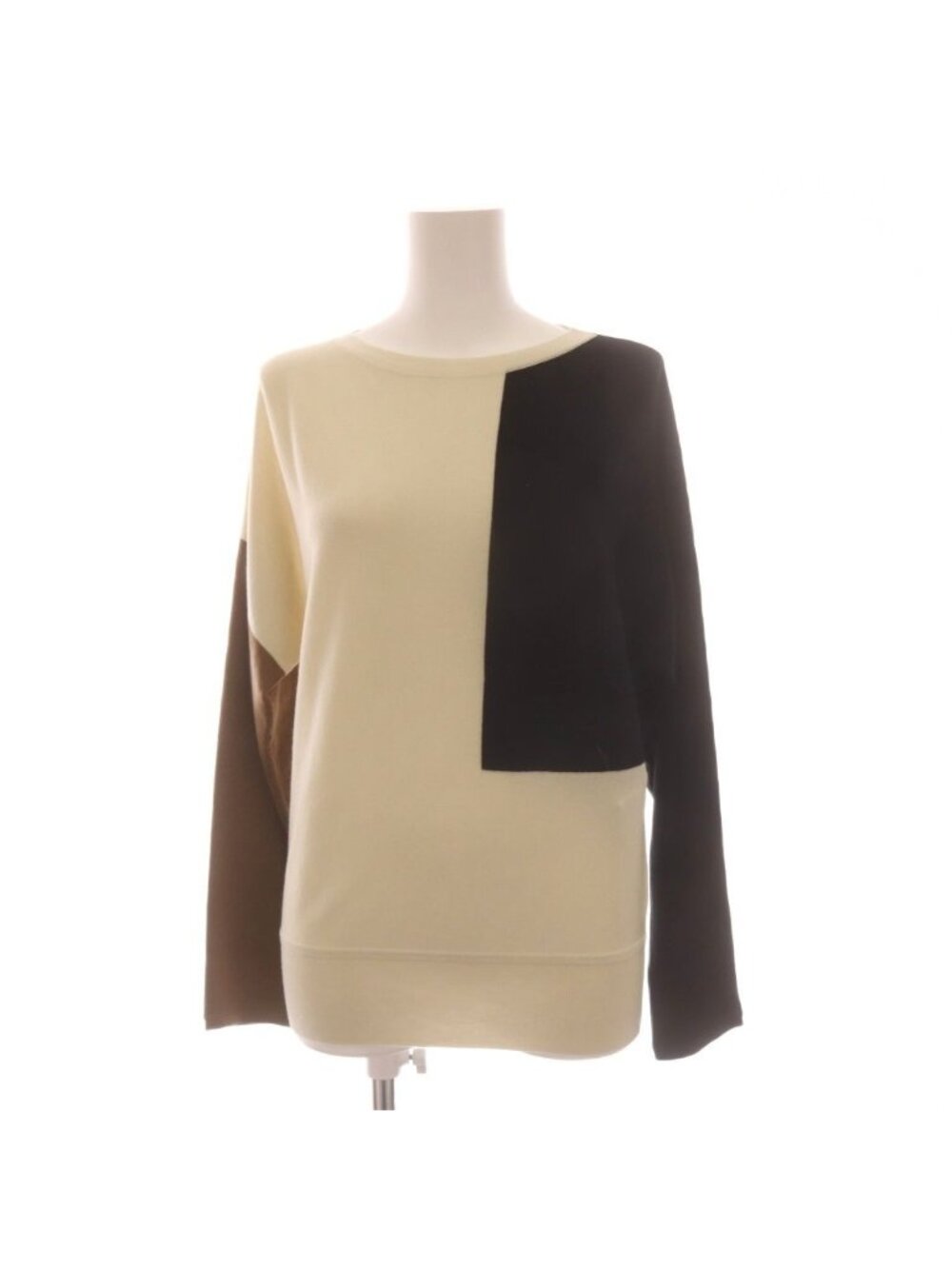 Max Mara Knit Sweater Long Sleeve Ivory Black Brown